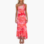 One Shoulder Floral Dress for Women - Elegant Summer Dress - Image 6