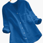 Loose-Fitting Blouse for Women - Long Sleeve, Stand-Up Collar & Casual - Image 7