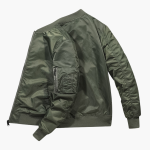 Men's Bomber Jacket with Zipper and Sleeve Pocket - Image 6