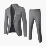 Men's Summer Suit Two-Piece with Lapel and Flat Front Trousers - Image 4