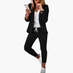 Lounge Set for Women - Blazer with Jogging Pants and Drawstring - Image 4