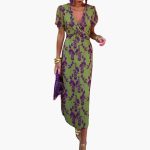 Women's Floral Wrap Dress – Summer Dress with V-Neck - Image 2