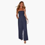 Women’s Strapless Jumpsuit with Wide Legs and Defined Waist - Image 6