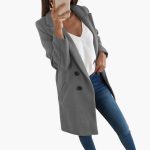 Women's Coat with Button Closure and Long Sleeves - Image 8