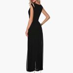 Elegant Women's Evening Dress with Slit – Black Maxi Dress - Image 2