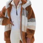 Women’s Zipped Hooded Jacket with Striped Surface - Image 10