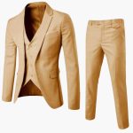 Men's Three-Piece Suit with One-Button Blazer and Vest - Image 3