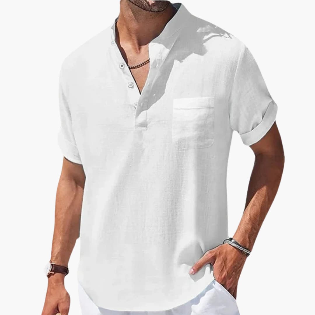 6_32_5454e093-5422-4a00-8aab-6e6cde801707.jpg Men's Summer T-Shirt with Button Placket and Stand-Up Collar - Image 1