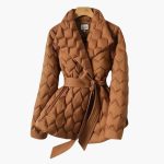 Down Coat with Belt for Women – Elegant & Warm