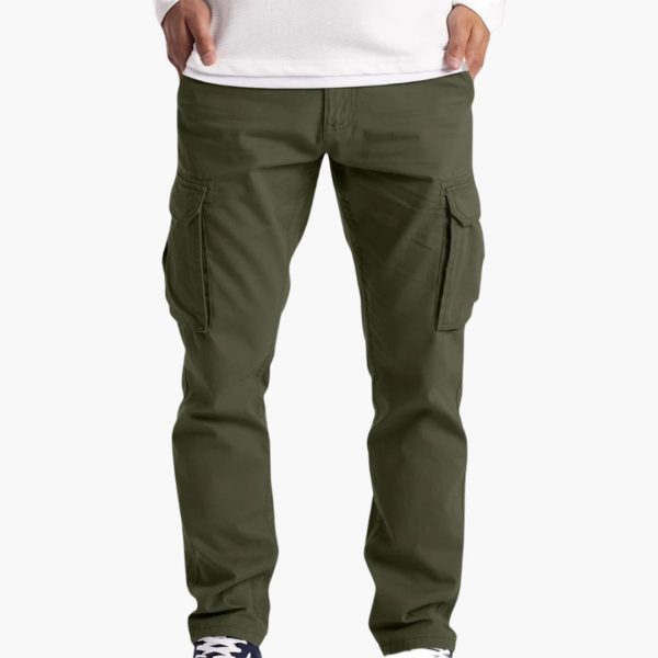 Men's Summer Cargo Pants with Pockets and Adjustable Waist