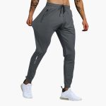 Men's Training Pants with Elastic Waistband and Zipper Pockets - Image 3