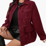 Women's Cord Jacket with Waist Drawstring - Image 6