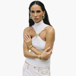 Chic High Neck Halter Top - for Women with Gold Accent - Image 6