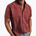 Men's Short Sleeve Shirt with Chest Pocket for Spring and Summer - Image 5