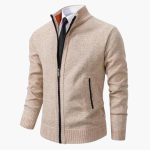 Men’s Knit Jacket with Zipper and Ribbed Collar - Image 8