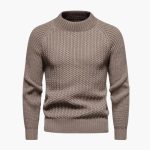 Men's sweater with round neck and textured surface - Image 2