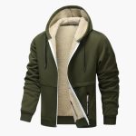 Men's Fleece Jacket with Zipper and Long Sleeves - Image 6
