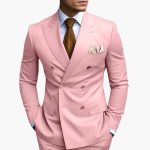 Men's Suit with Notched Lapel and Double-Breasted Design - Image 10