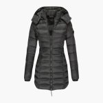 Women’s Winter Coat with Hood and Zipper - Image 2