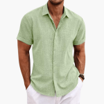 Men's Short Sleeve Shirt – Casual Button-Up Summer Blouse - Image 6