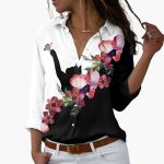 Flower Colorblock Blouse for Women - Stylish & Comfortable - Image 3