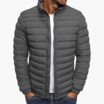Lightweight Quilted Jacket with Zipper - Men's Transitional Jacket - Image 5