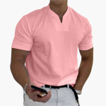 Slim Fit Shirt for Men – Short Sleeve with V-Neck Style - Image 6