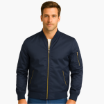 Men's Flight Jacket with Ribbed Collar - Image 7