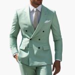 Two-Piece Men's Suit with Double-Breasted Jacket and Peak Lapel - Image 10