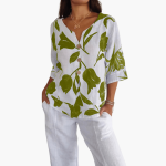 Women's Floral Print Blouse – Summer V-Neck Top - Image 7