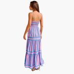 Maxi Dress for Women - Striped Summer Dress with Straps - Image 4