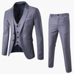 Men's Three-Piece Suit with One-Button Blazer and Vest - Image 7