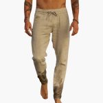 Men's Summer Pants with Drawstring and Side Pockets