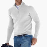 Men’s Sweater with Zip Neck and Textured Knit - Image 8