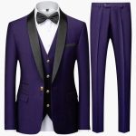 Men's Slim Fit Three-Piece Suit for Formal Occasions Year-Round - Image 8