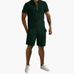 Men's Summer Two-Piece with Half-Zip Shirt and Shorts - Image 7