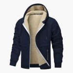 Men's Fleece Jacket with Zipper and Long Sleeves - Image 7