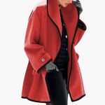 Women's Winter Coat with Wide Collar and Contrast Trim - Image 3