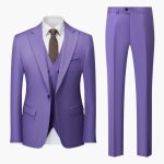 Elegant Slim Fit Suit - Men's 3-Piece for Business - Image 12