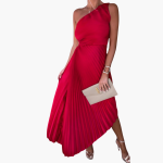 Ankle-Length Sleeveless Evening Dress for Women with One Shoulder - Image 7