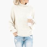 Women's sweater with high neckline and ribbed hem - Image 5