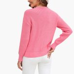 Women's Pullover with V-Neck and Ribbed Surface - Image 7