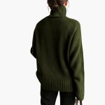Women's sweater with turtleneck and ribbed texture - Image 8