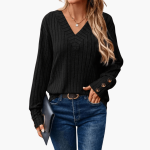 V-Neck Winter Sweater for Women – Comfortable & Elegant Sweater - Image 4