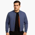 Men's Bomber Jacket with Zipper and Ribbed Cuffs - Image 7