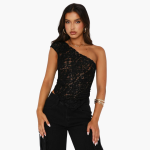 Lace One Shoulder Top for Women – Asymmetrical Trend Look - Image 7