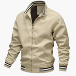 Men's Jacket with Ribbed Details and Front Zipper - Image 7