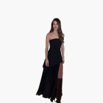 Off-Shoulder Evening Dress for Women - Maxi with High Slit - Image 7