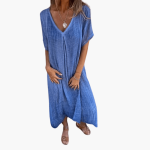 Women's V-Neck Summer Dress - Loose and Comfortable - Image 7