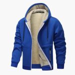 Men's Fleece Jacket with Zipper and Long Sleeves - Image 9